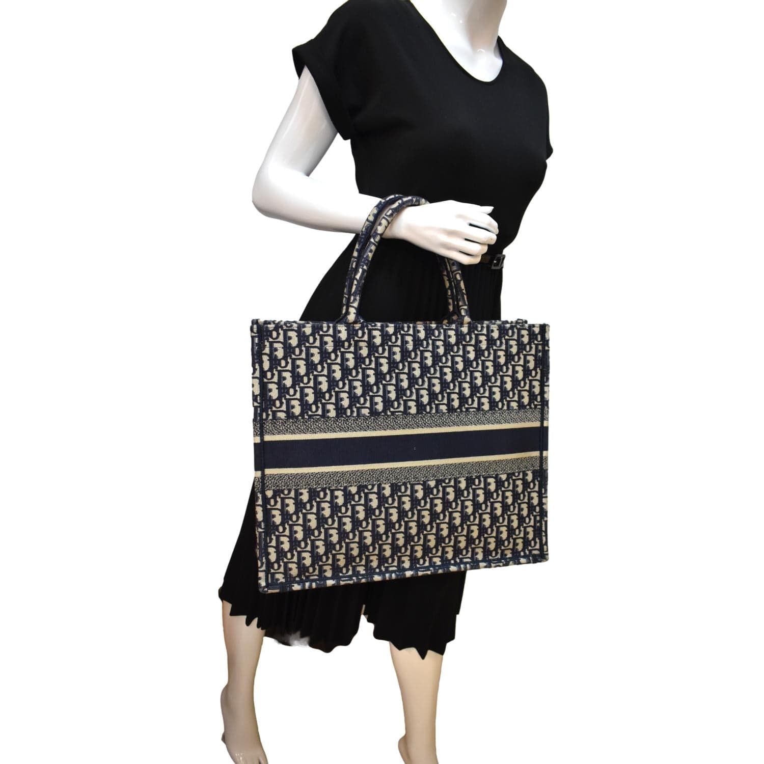 Christian Dior Large Book Oblique Embroidered Tote Bag