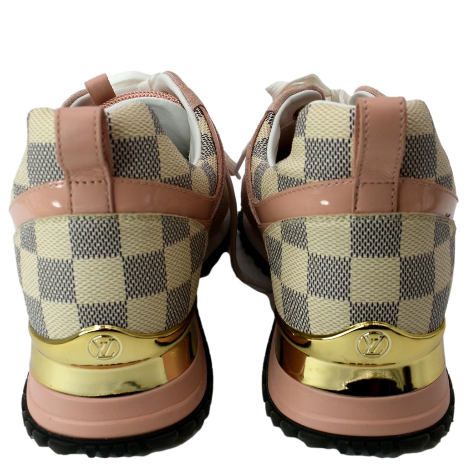 Vintage Louis Vuitton Designer Baby Pink Damier Pattern Sneakers