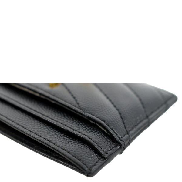 Yves Saint Laurent Monogram Grain Leather Card Case - Top Left