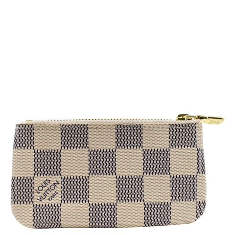 LOUIS VUITTON Key Coin Pouch Damier Azur White
