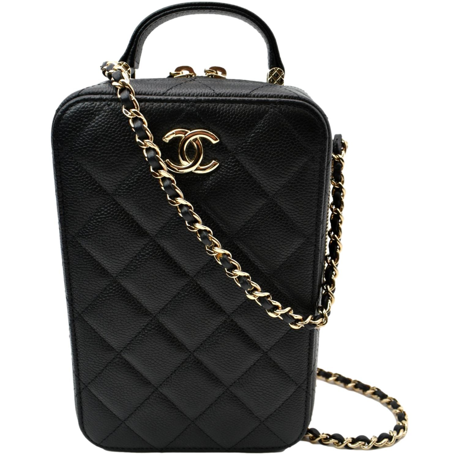 CHANEL Sac Vanity Caviar Leather Shoulder Bag Black - Hot Deals