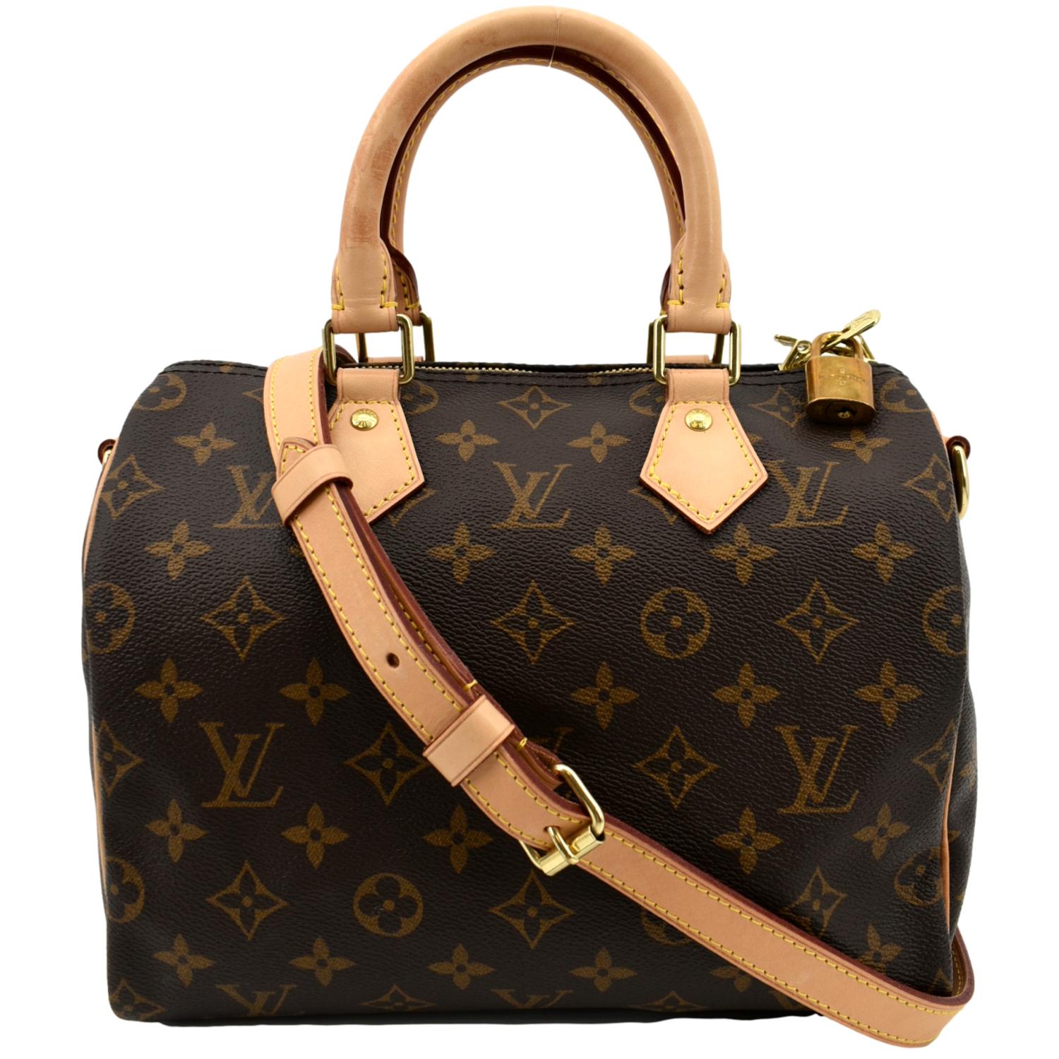 LOUIS VUITTON Speedy 25 Bandouliere Monogram Canvas Shoulder Bag Brown