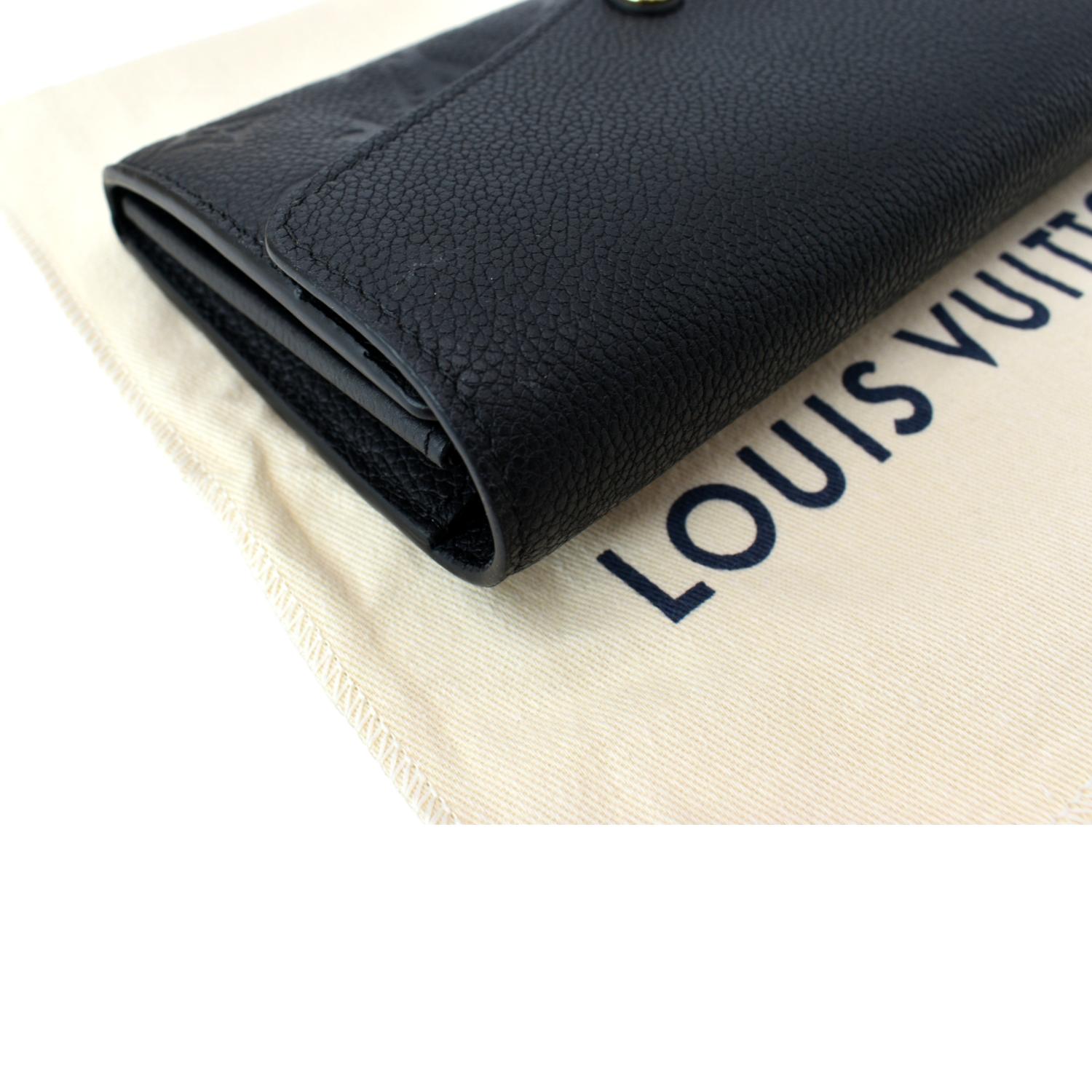 Louis Vuitton Black Monogram Empreinte Sarah Wallet M61182 For Sale at  1stDibs