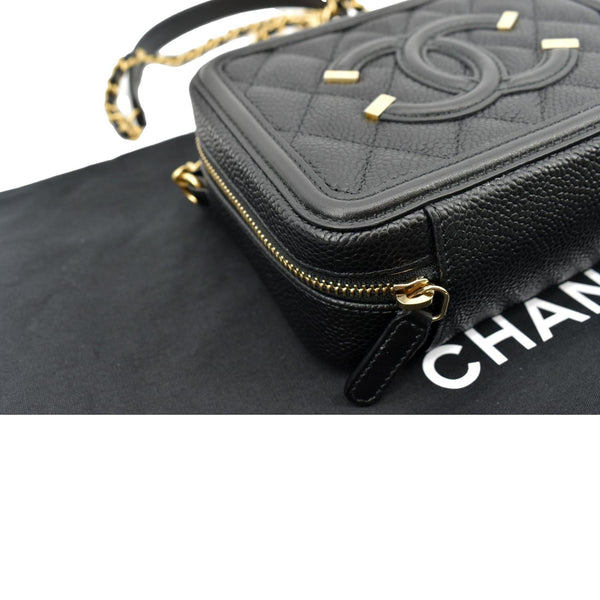 Chanel CC Filigree Vanity Quilted Caviar Shoulder Bag - Bottom Left