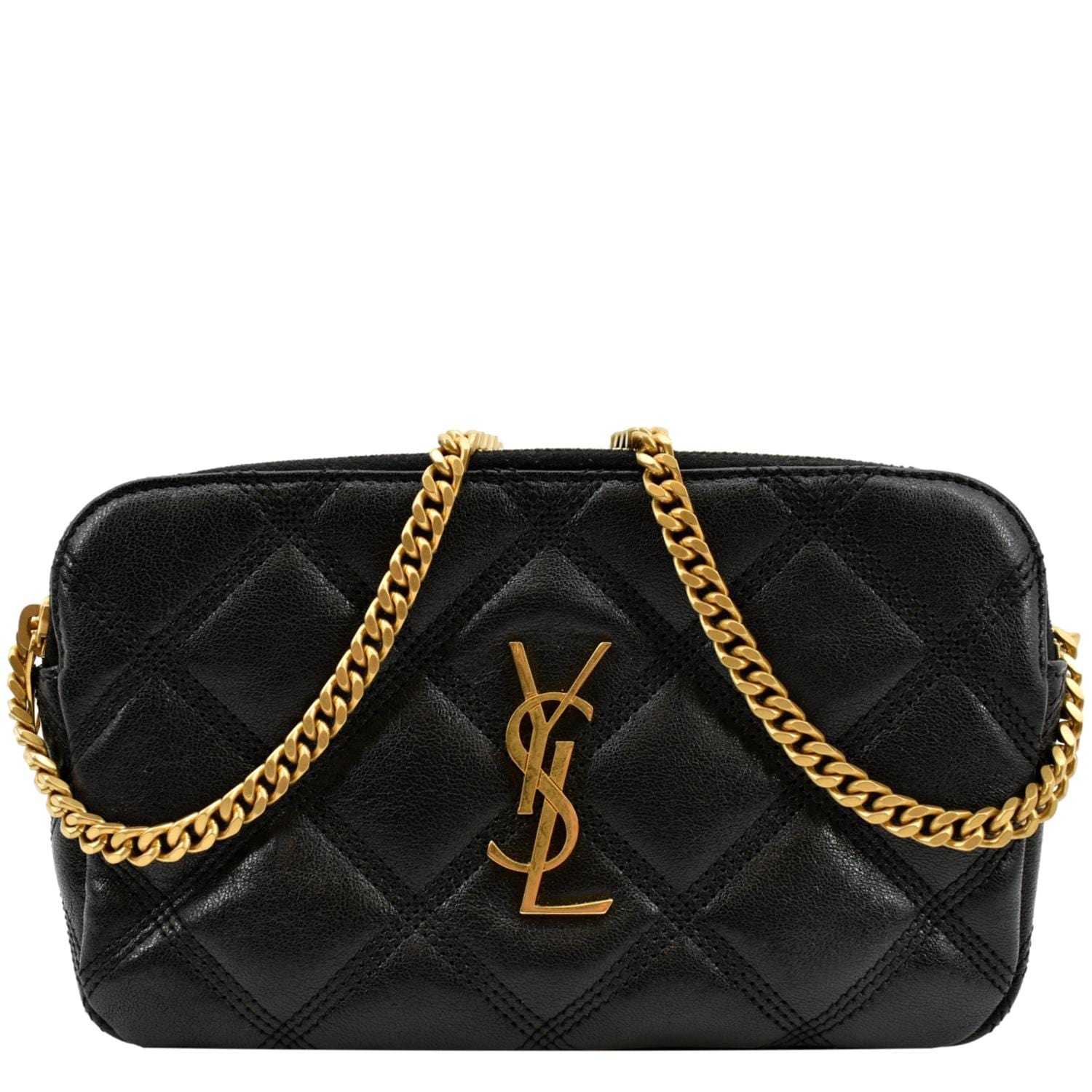 Yves Saint Laurent Becky Double Zip Lambskin Bag - Front
