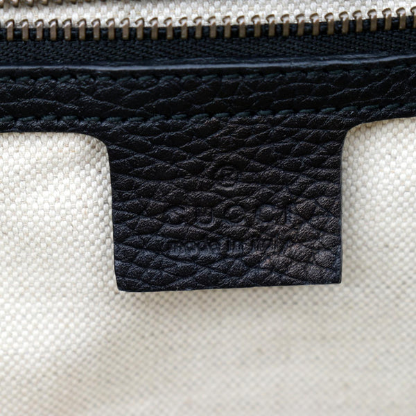 Gucci GG Marmont Leather Top Handle Shoulder Bag Black - Stamp