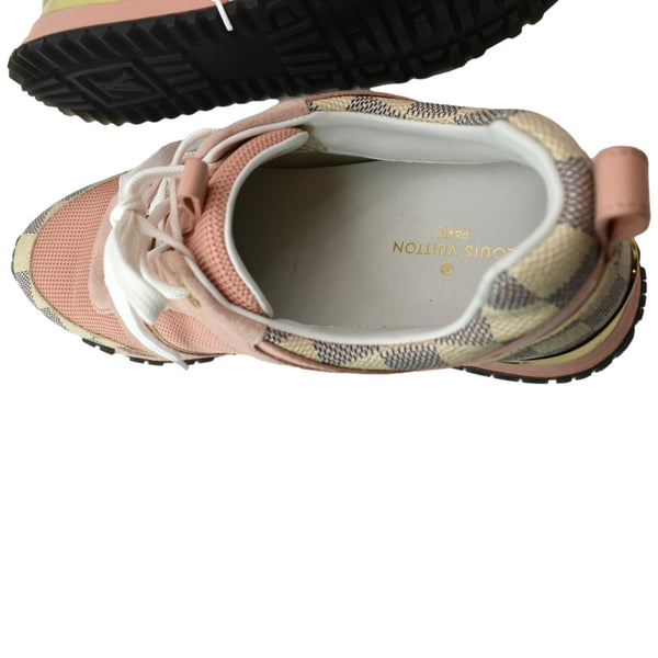 LOUIS VUITTON Runaway Suede Damier Azur Sneakers Pink Size 39