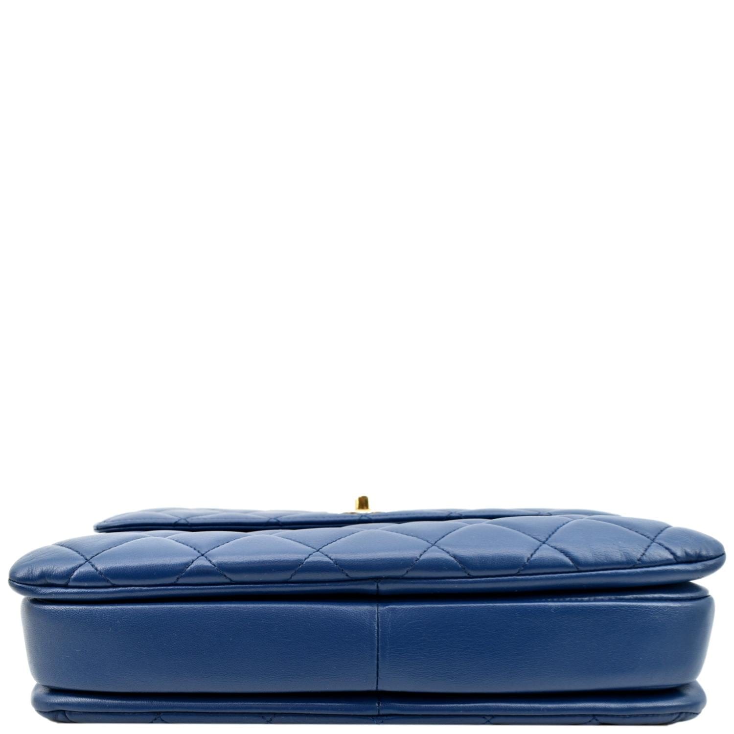 CHANEL Medium Trendy CC Flap Quilted Lambskin Shoulder Bag Blue