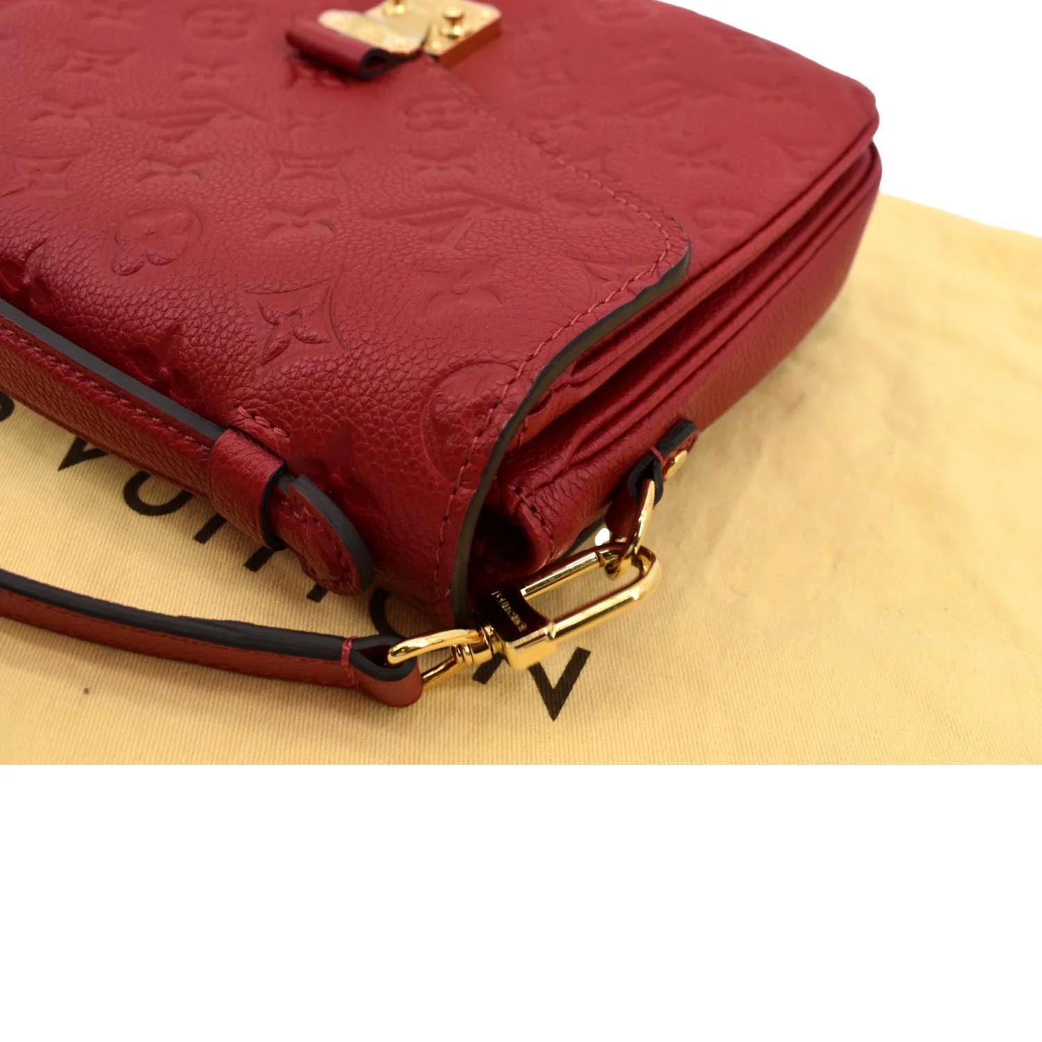 Louis Vuitton Red Empreinte Cerise Leather Monogram Pochette Metis