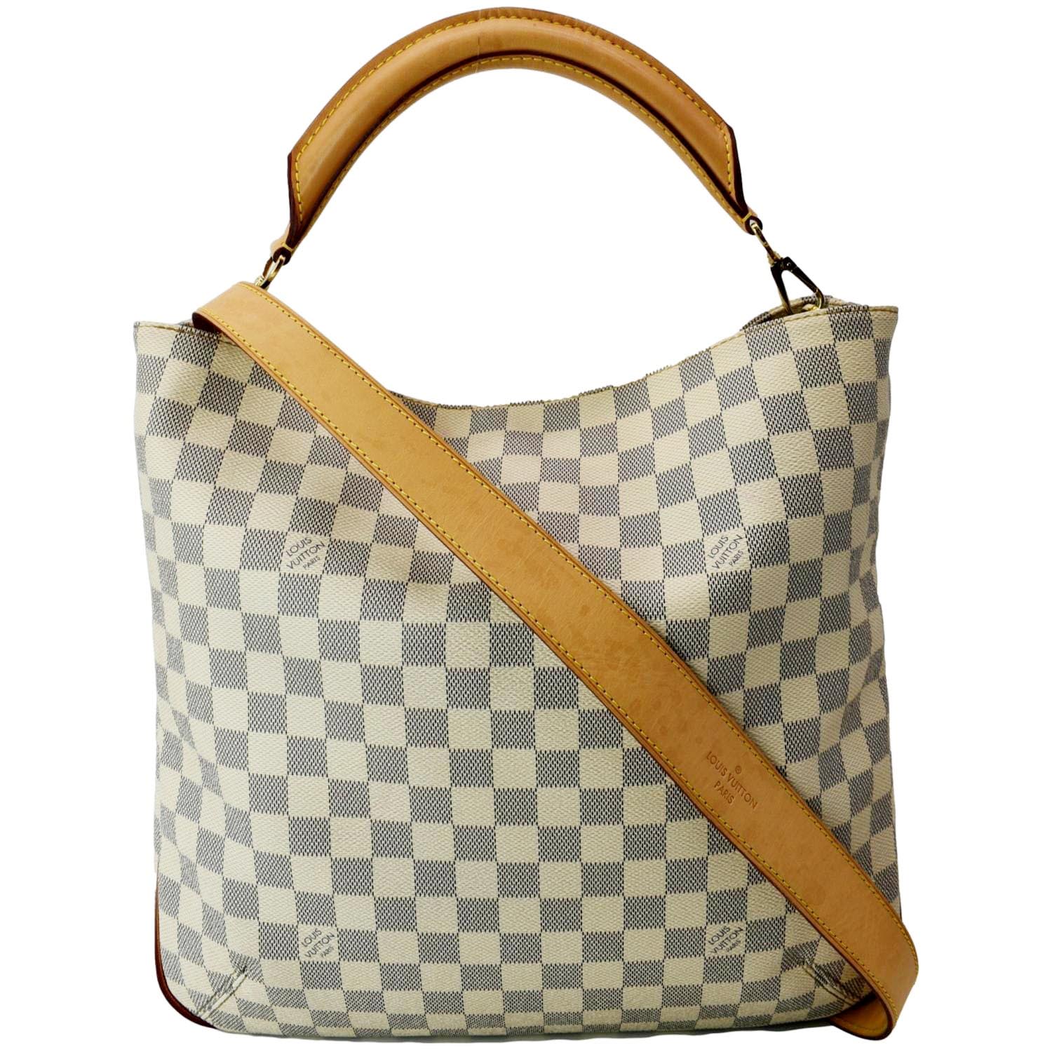 LOUIS VUITTON Soffi Damier Azur Satchel Shoulder Bag White