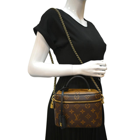 LOUIS VUITTON Vanity PM Monogram Reverse Canvas Crossbody Bag Brown
