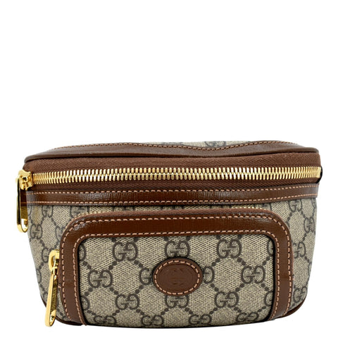 GUCCI Interlocking G Supreme Canvas Belt Bag Beige 682933