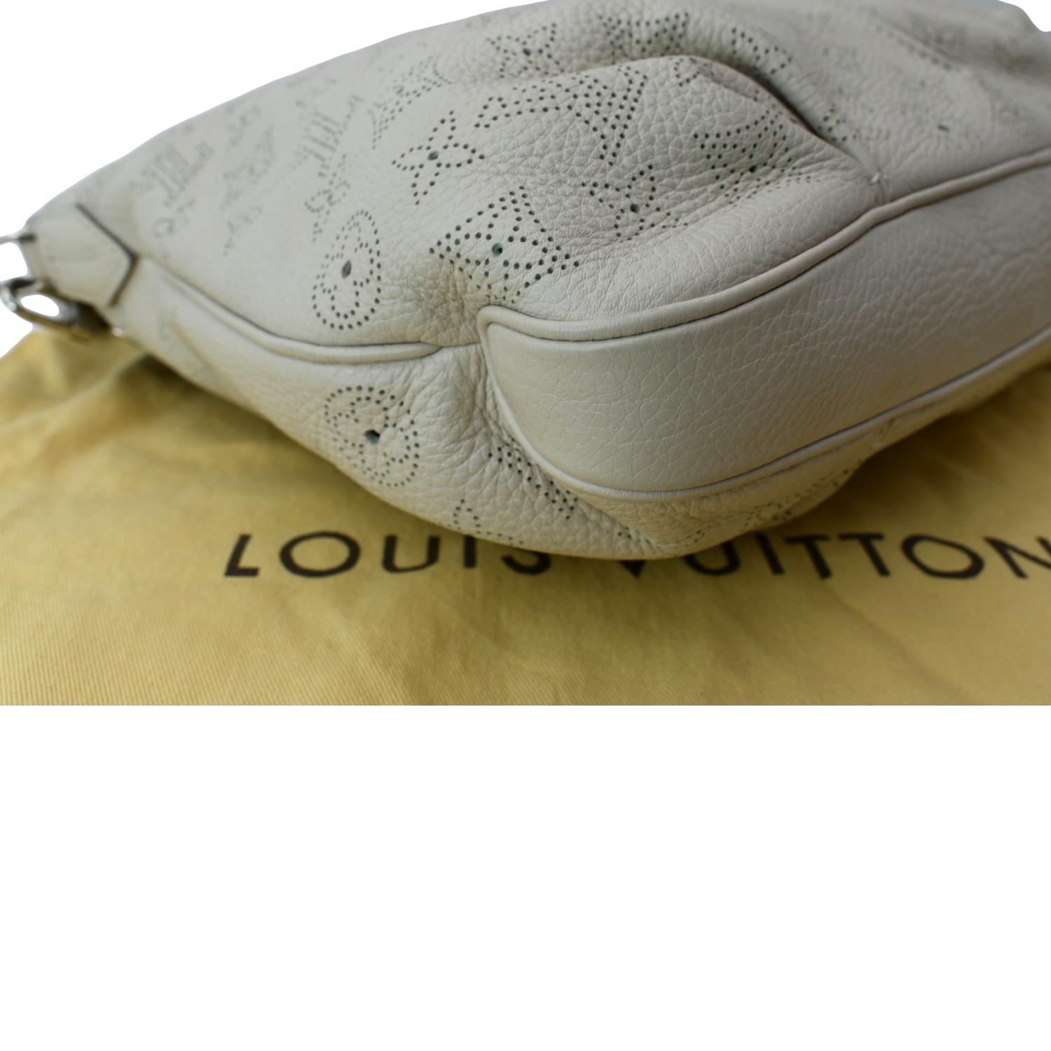Louis Vuitton Brown Monogram Mahina Selene MM Beige Leather Pony