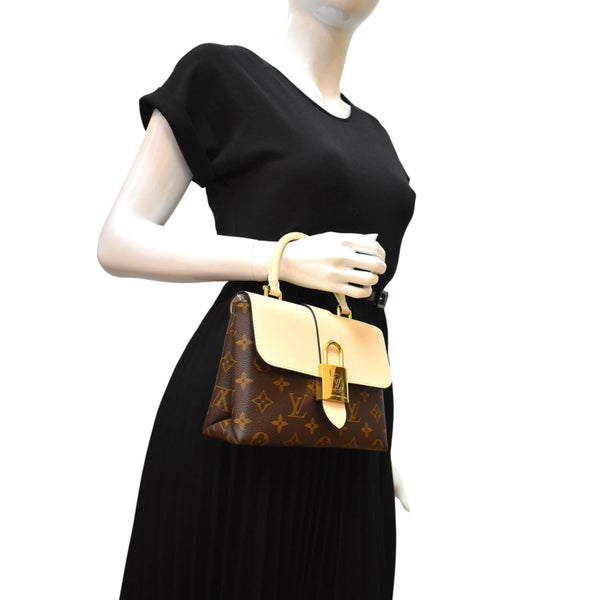 LOUIS VUITTON Locky BB Monogram Canvas Satchel Bag Neutral