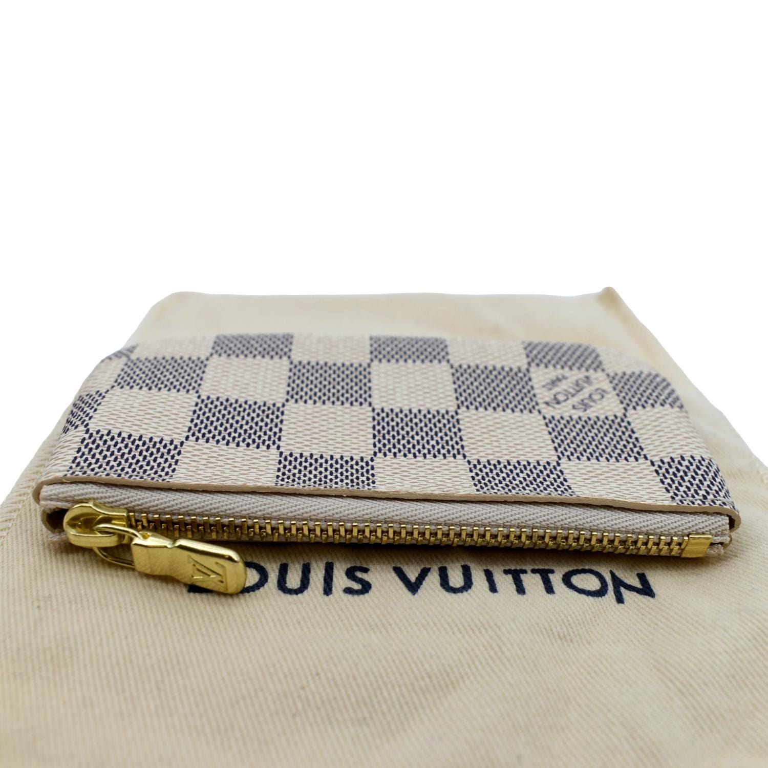 Louis Vuitton Key Pouch Damier Azur White/Blue in Canvas with Brass - US