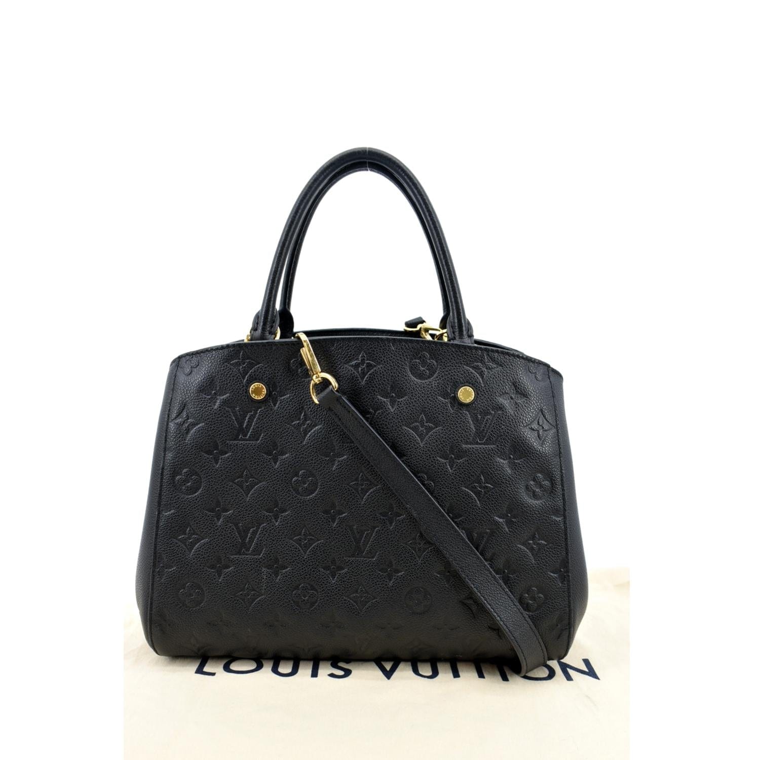 Louis Vuitton Montaigne MM Tote Black Empreinte Leather Shoulder