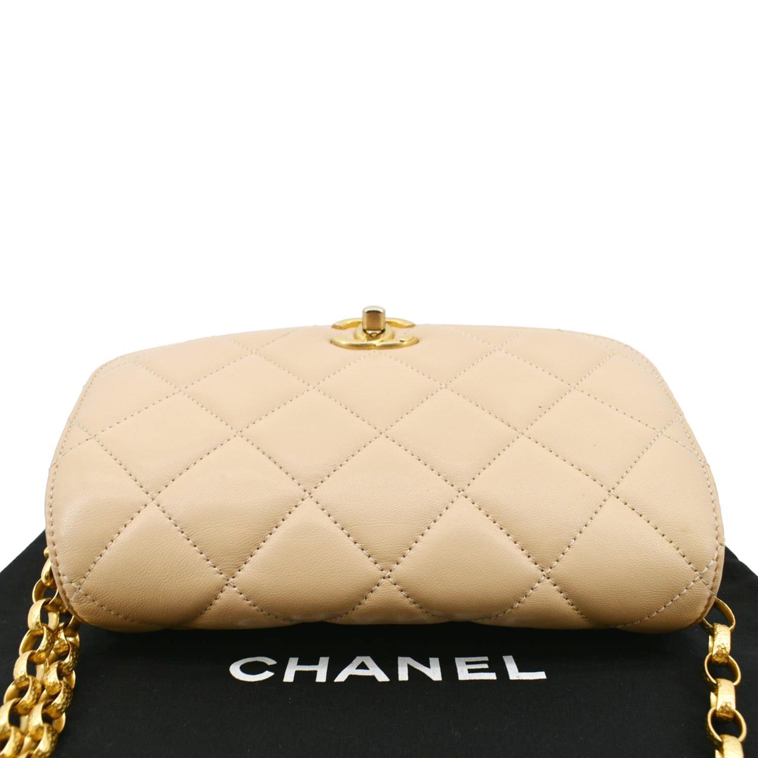 Chanel Pearl Crush Mini Square Flap Bag Burgundy Velvet Gold