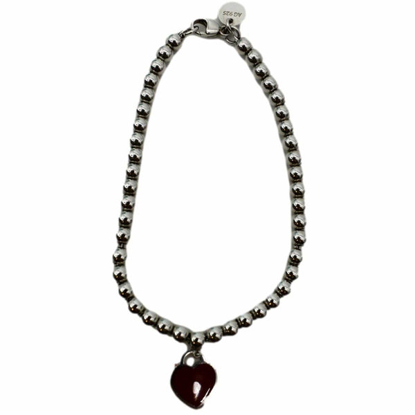 TIFFANY & CO Heart Tag Bead Small Bracelet Silver
