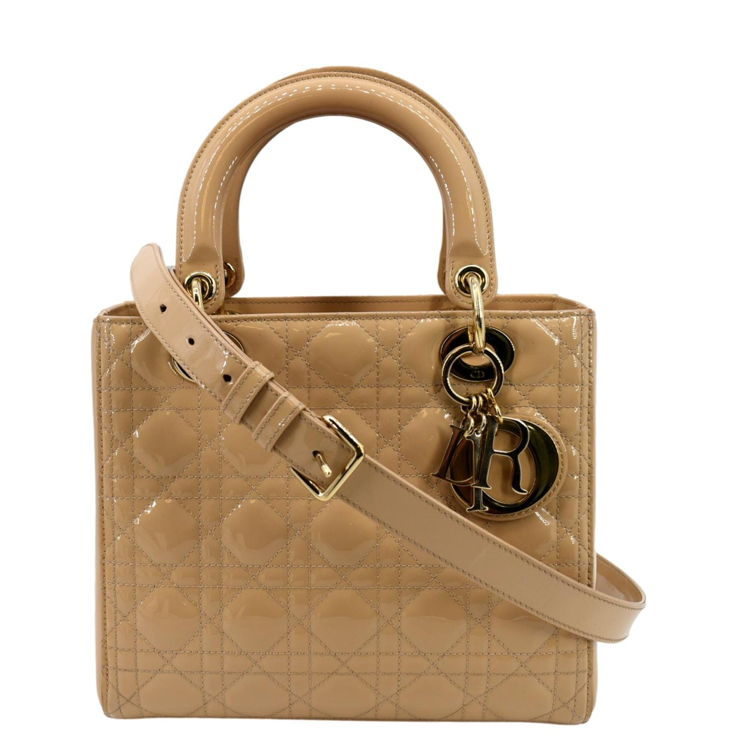 Christian Dior Medium Lady Dior Cannage Leather Bag - Front