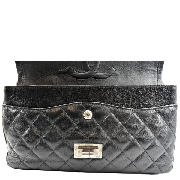 Chanel Reissue Flap Leather Shoulder Bag in Black - Open
