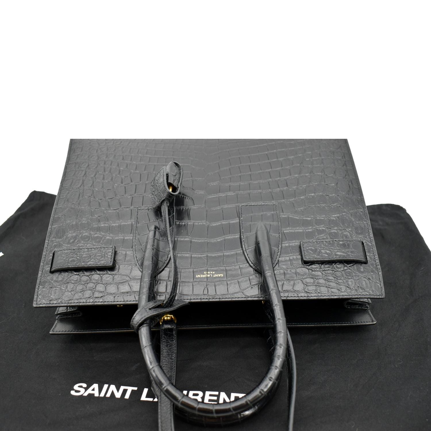 Saint Laurent Sac de Jour Baby Crocodile-Embossed Leather Satchel Bag