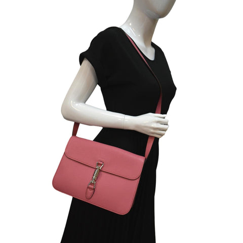 GUCCI Jackie Leather Shoulder Bag Pink 362971