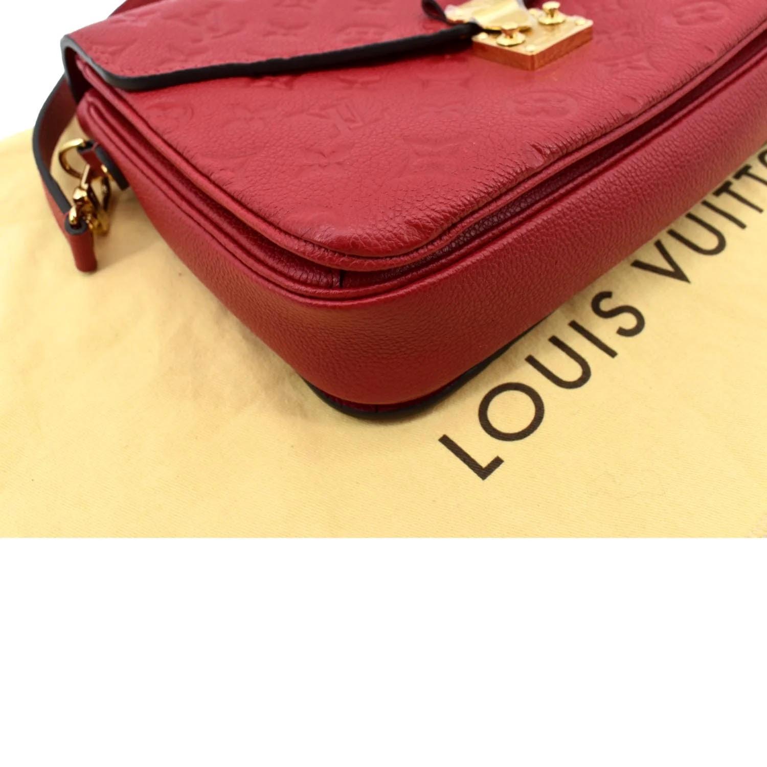 100% Original Louis Vuitton Pochette Metis Empreinte Scarlet