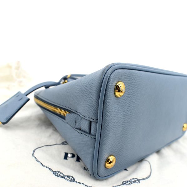 PRADA Fuoco Lux Saffiano Leather Crossbody Bag Light Blue