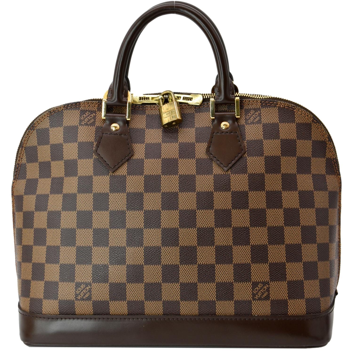 LOUIS VUITTON Alma PM Damier Ebene Satchel Bag Brown