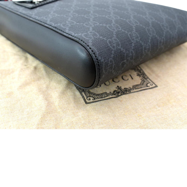 GUCCI Small GG Supreme Canvas Messenger Bag Black 523599