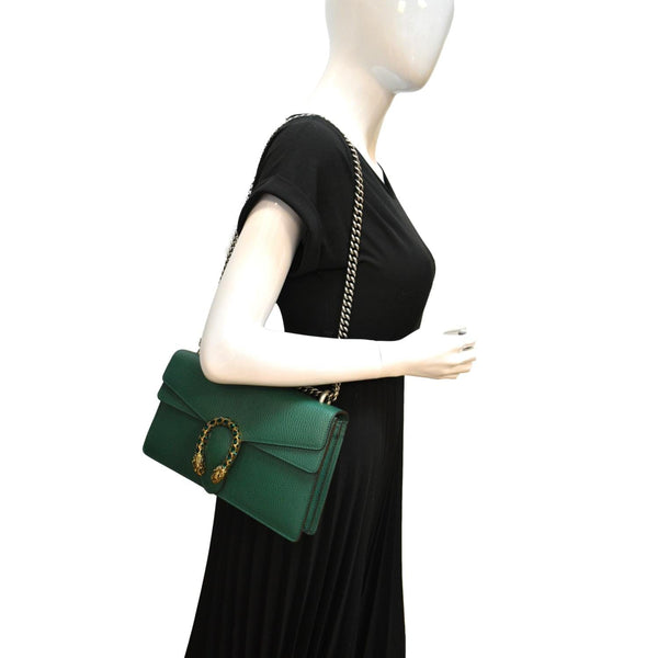 Gucci Dionysus Small Leather Shoulder Bag Emerald - Full View