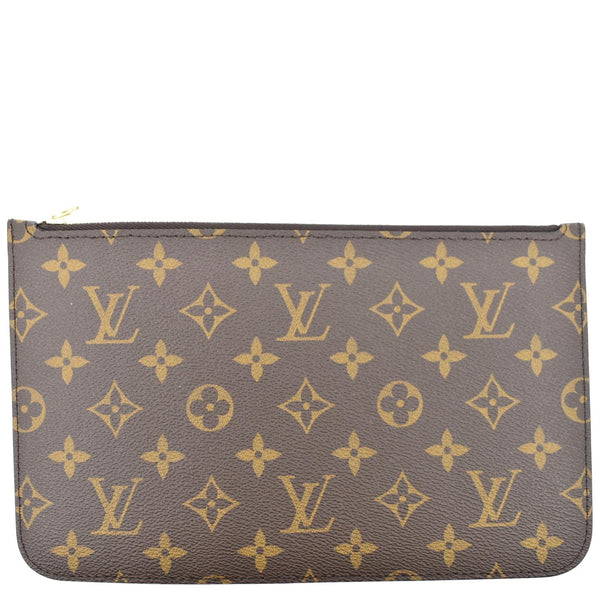 LOUIS VUITTON  Neverfull Monogram Canvas Pochette Wristlet Pouch Brown