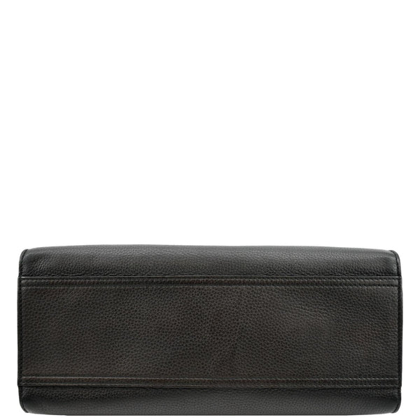 Gucci GG Marmont Leather Top Handle Shoulder Bag Black - Bottom