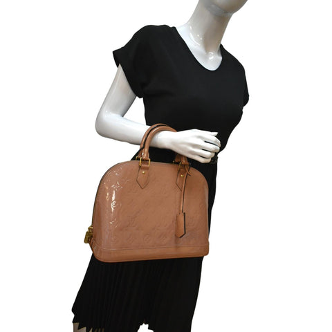 Louis Vuitton Alma MM Monogram Vernis Satchel Bag - Full View