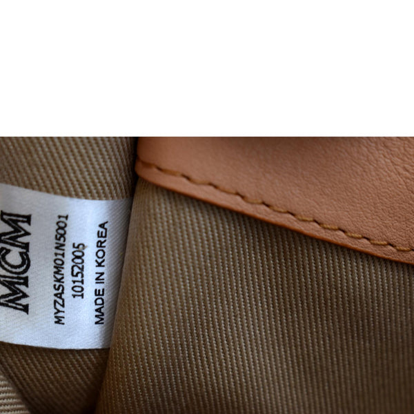 MCM Klara Monogram Leather Crossbody Pouch Brown