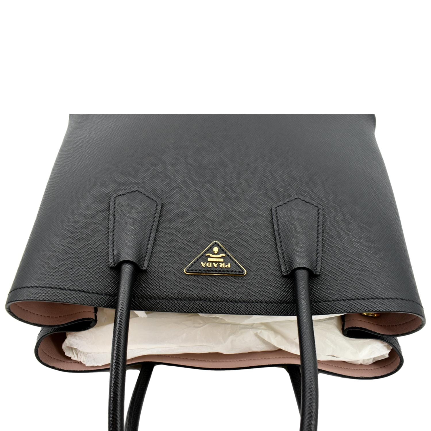 Prada Medium Saffiano Leather Tote Bag - Black
