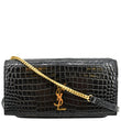 Yves Saint Laurent Kate Crocodile Leather Shoulder Bag Black - Front
