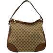 GUCCI Large Bree GG Canvas Hobo Bag Brown 449244