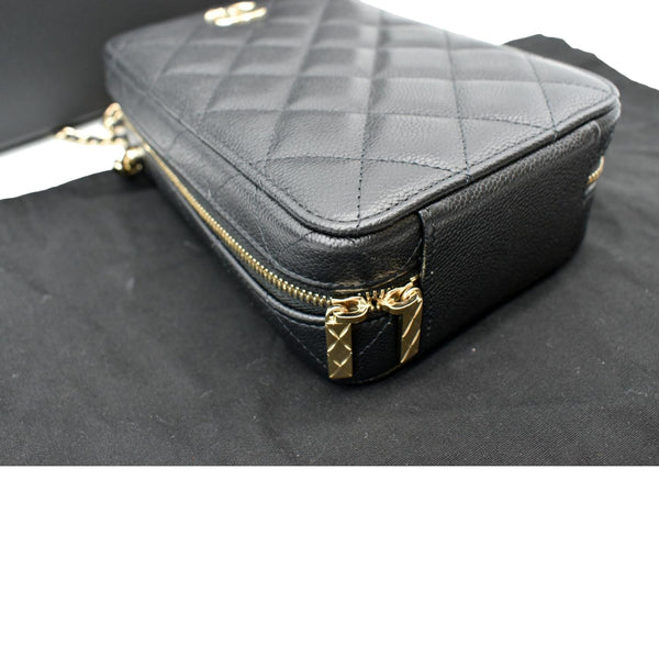CHANEL Sac Vanity Caviar Leather Shoulder Bag Black - Hot Deals