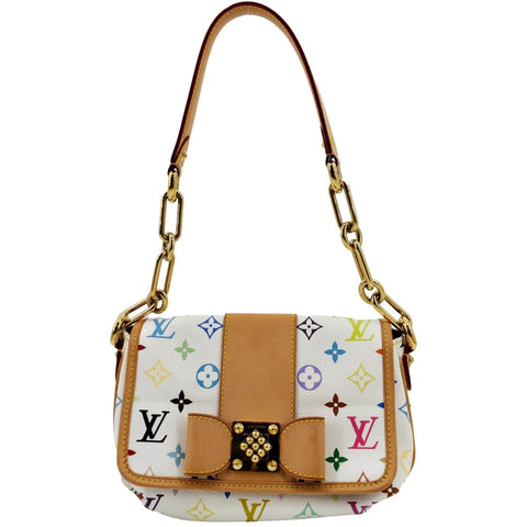 LOUIS VUITTON Patti White Monogram Shoulder Bag Multicolor
