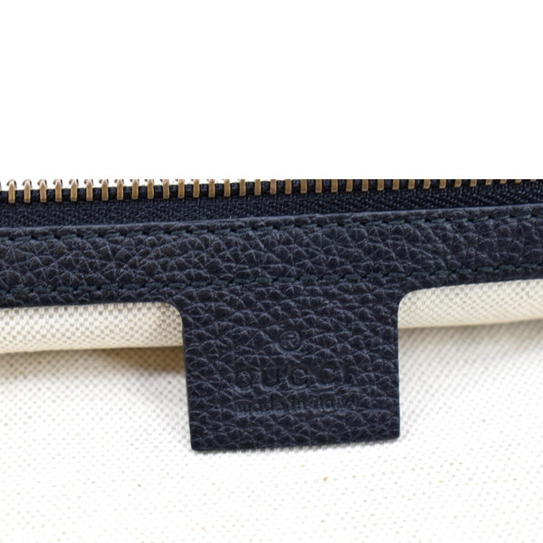 Gucci Half Moon Logo Calfskin Leather Hobo Shoulder Bag - Stamp