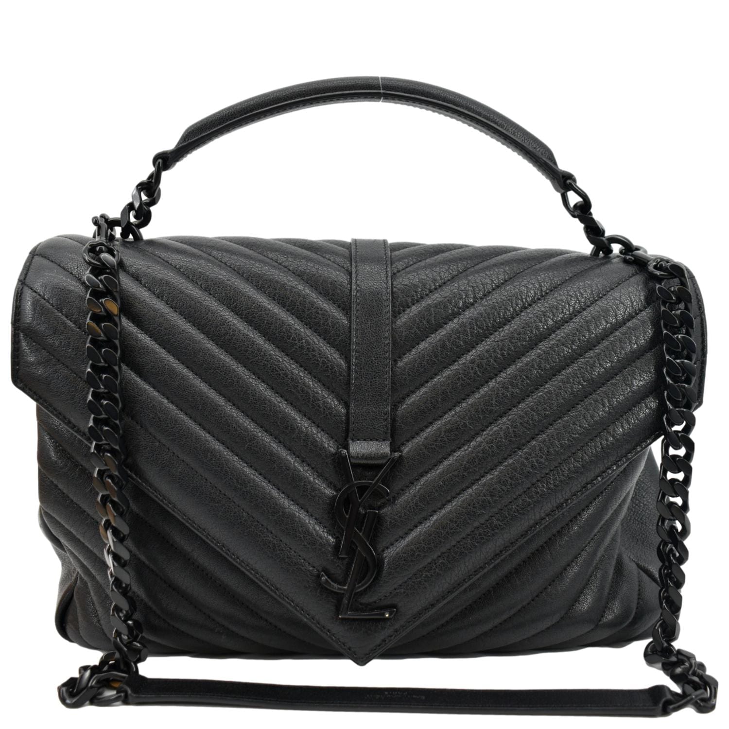 Yves Saint Laurent College Large Lambskin Shoulder Bag-Front