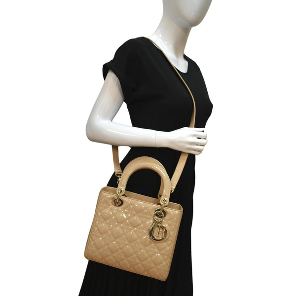 Christian Dior Medium Lady Dior Cannage Leather Bag - Full View