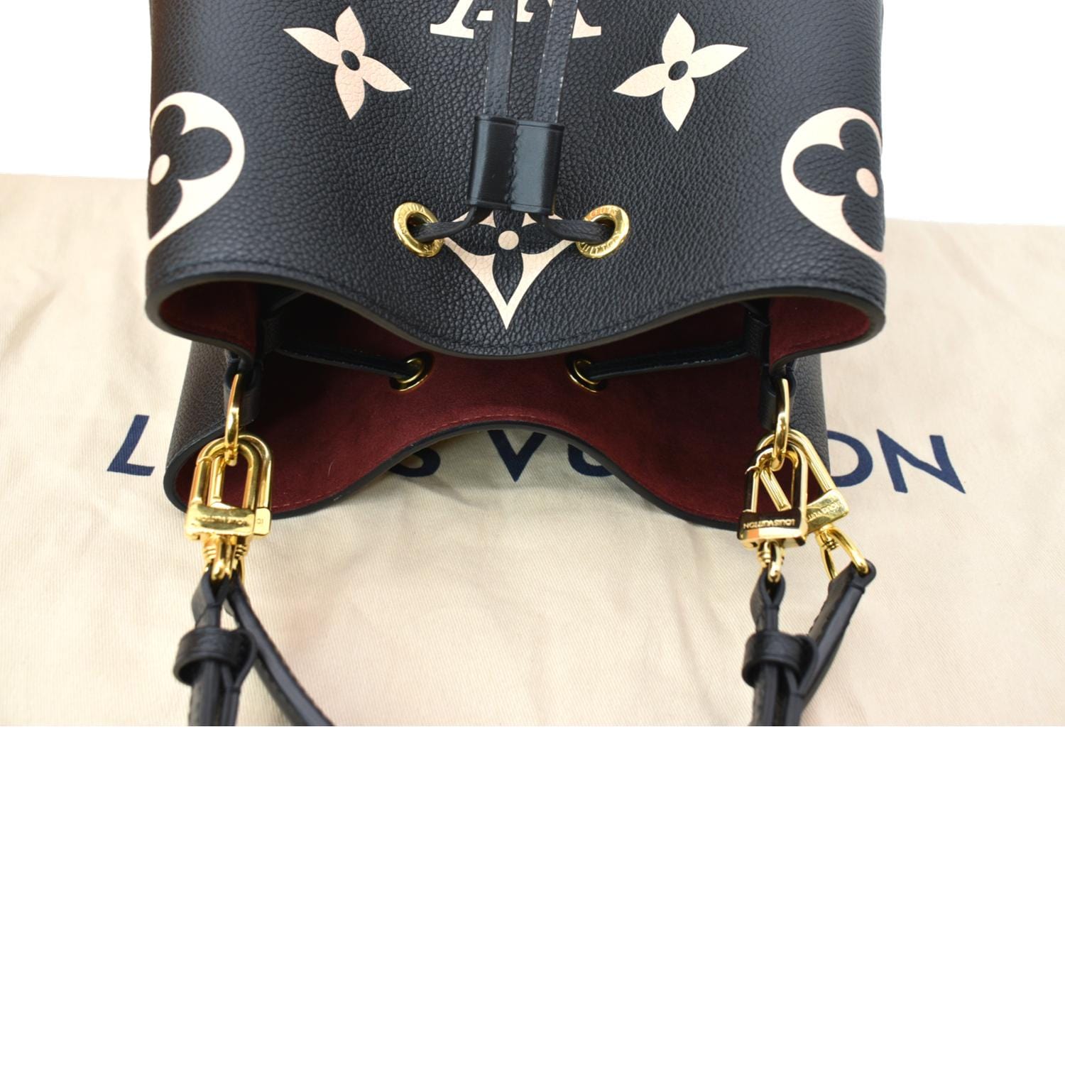 Louis Vuitton NeoNoe MM Bucket Bag Giant Monogram Black Empreinte Leather  M45497