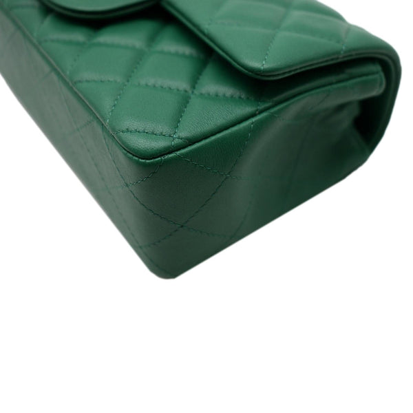 CHANEL Mini Rectangular Flap Quilted Leather Crossbody Bag Green