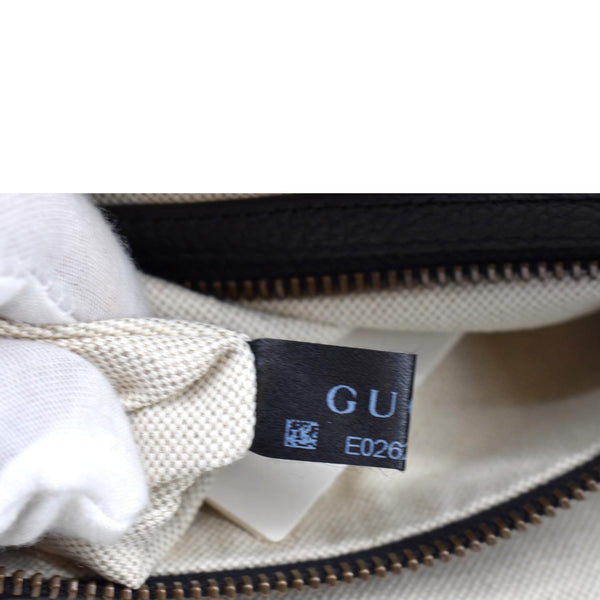 Gucci Half Moon Logo Calfskin Leather Hobo Shoulder Bag - Product Tag