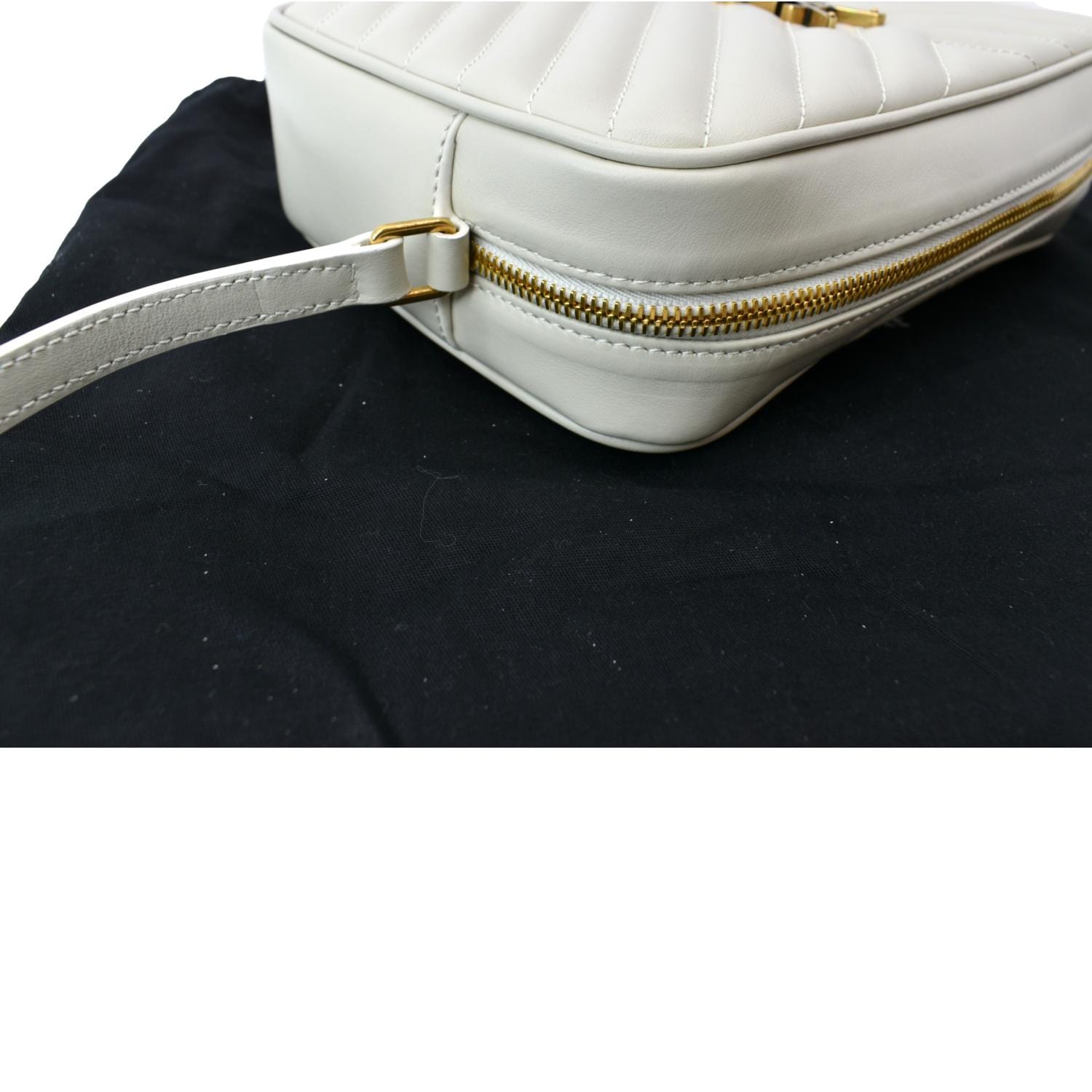 YVES SAINT LAURENT Mini Lou Matelasse Leather Camera Bag White