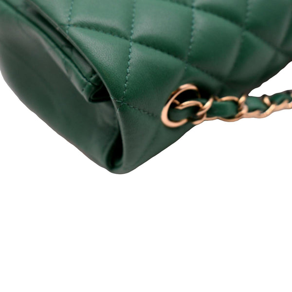 CHANEL Mini Rectangular Flap Quilted Leather Crossbody Bag Green