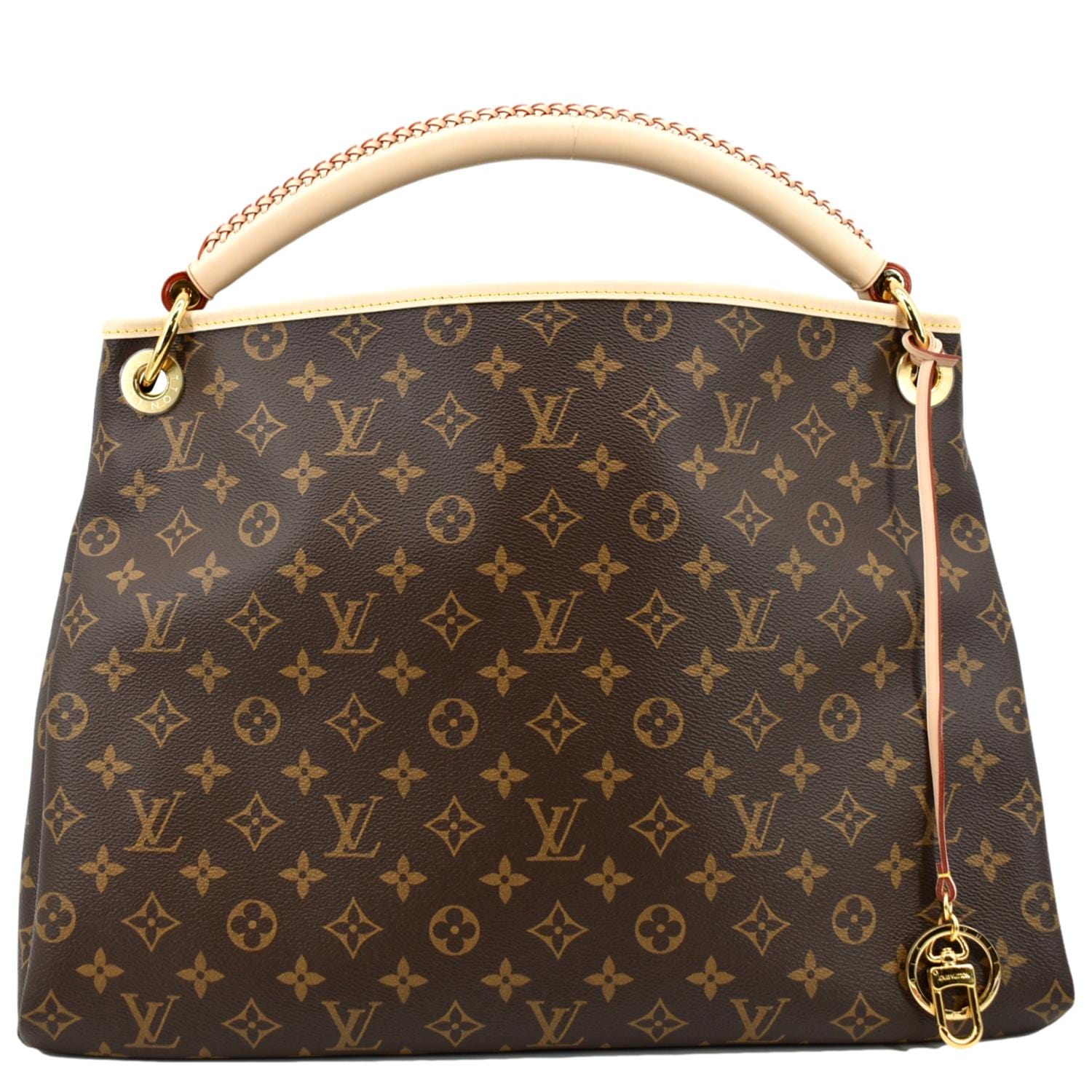 Louis Vuitton Artsy MM NM Monogram Canvas Hobo Bag Brown - Front 