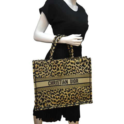 Christian Dior Large Book Oblique Embroidered Tote Bag - Full View